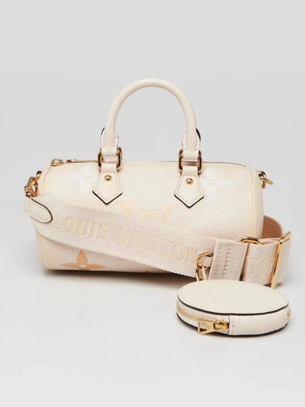 Louis Vuitton Cream Monogram Empreinte Leather By the Pool Papillon BB Bag